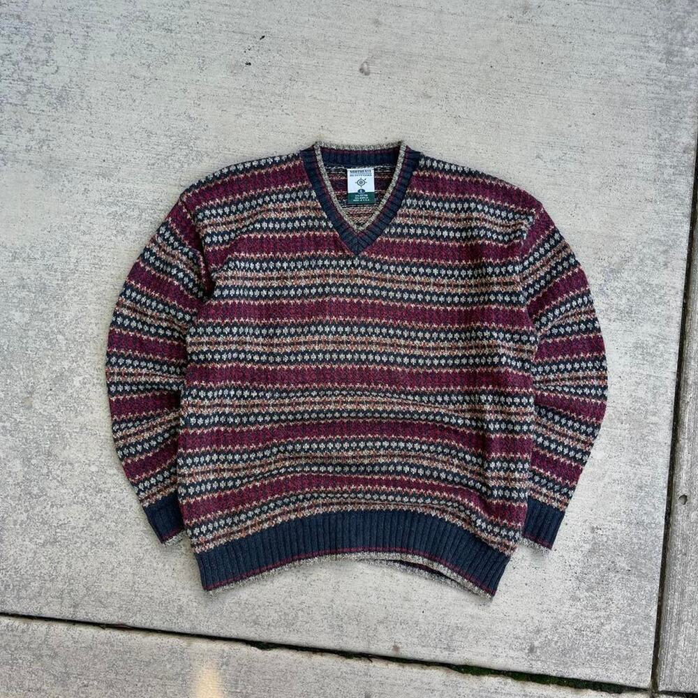 90’s Gian Marco di Signa mohair Burgundy Navy blend Fair Isle Sweater